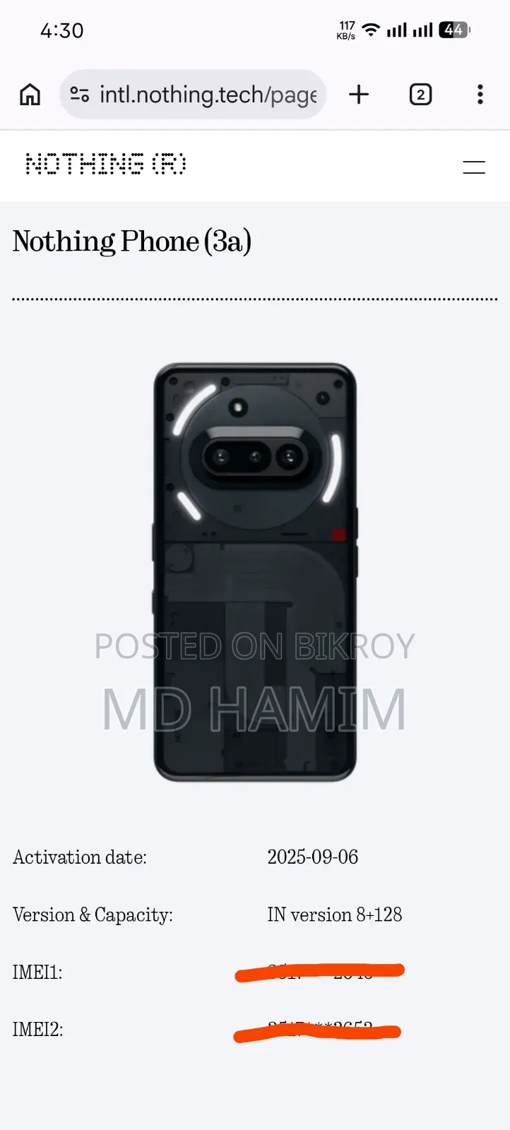 Nothing Phone 3a 128 GB Black