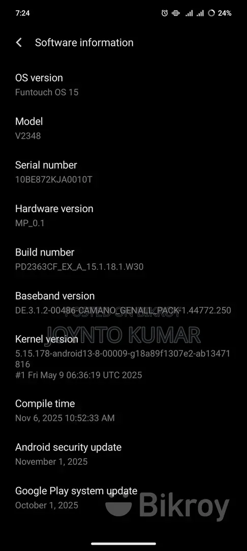 Vivo V40 512 GB Gray