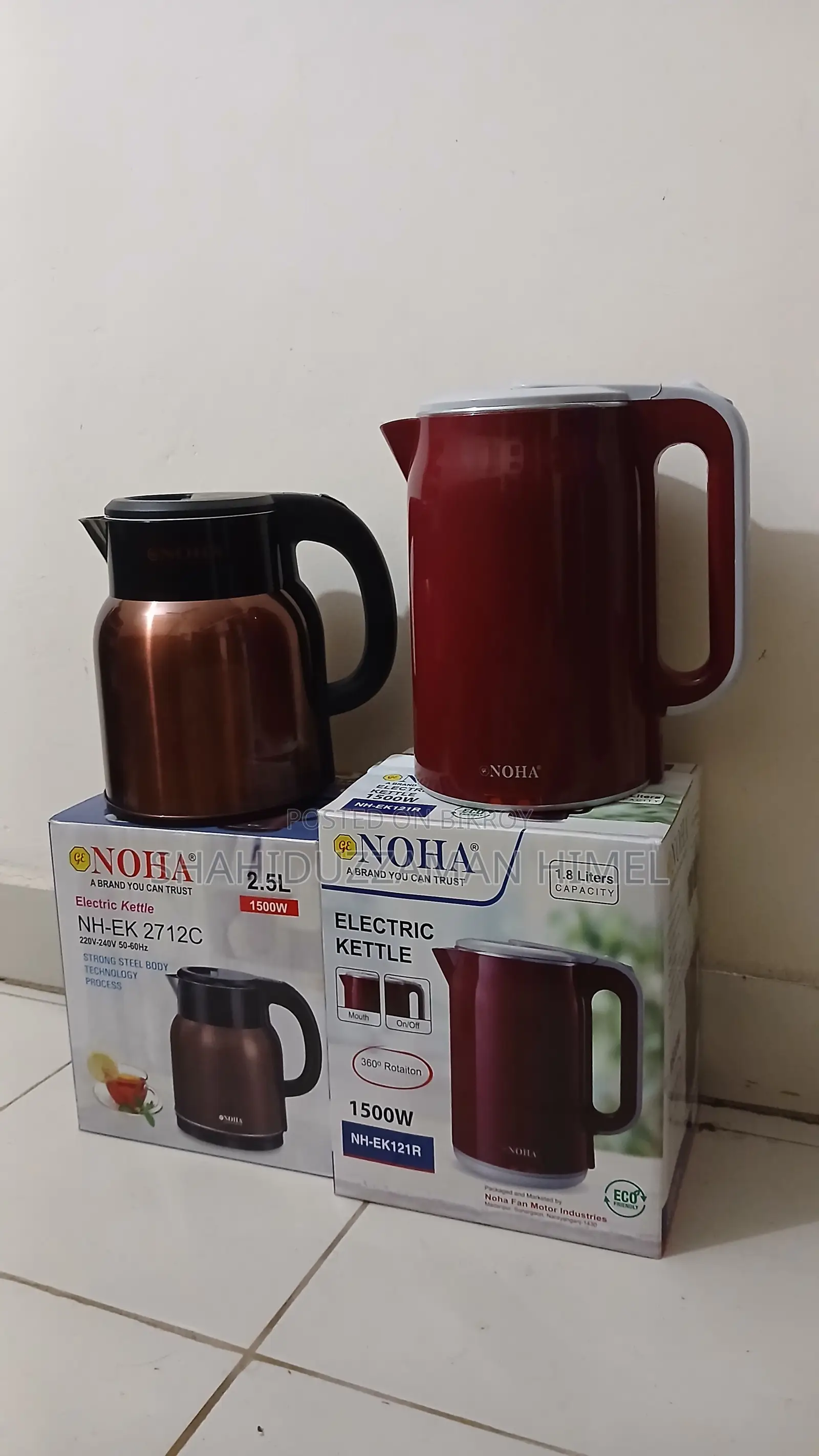 NOHA Premium Electric Kettle (1.8L & 2.5L) - Brand New