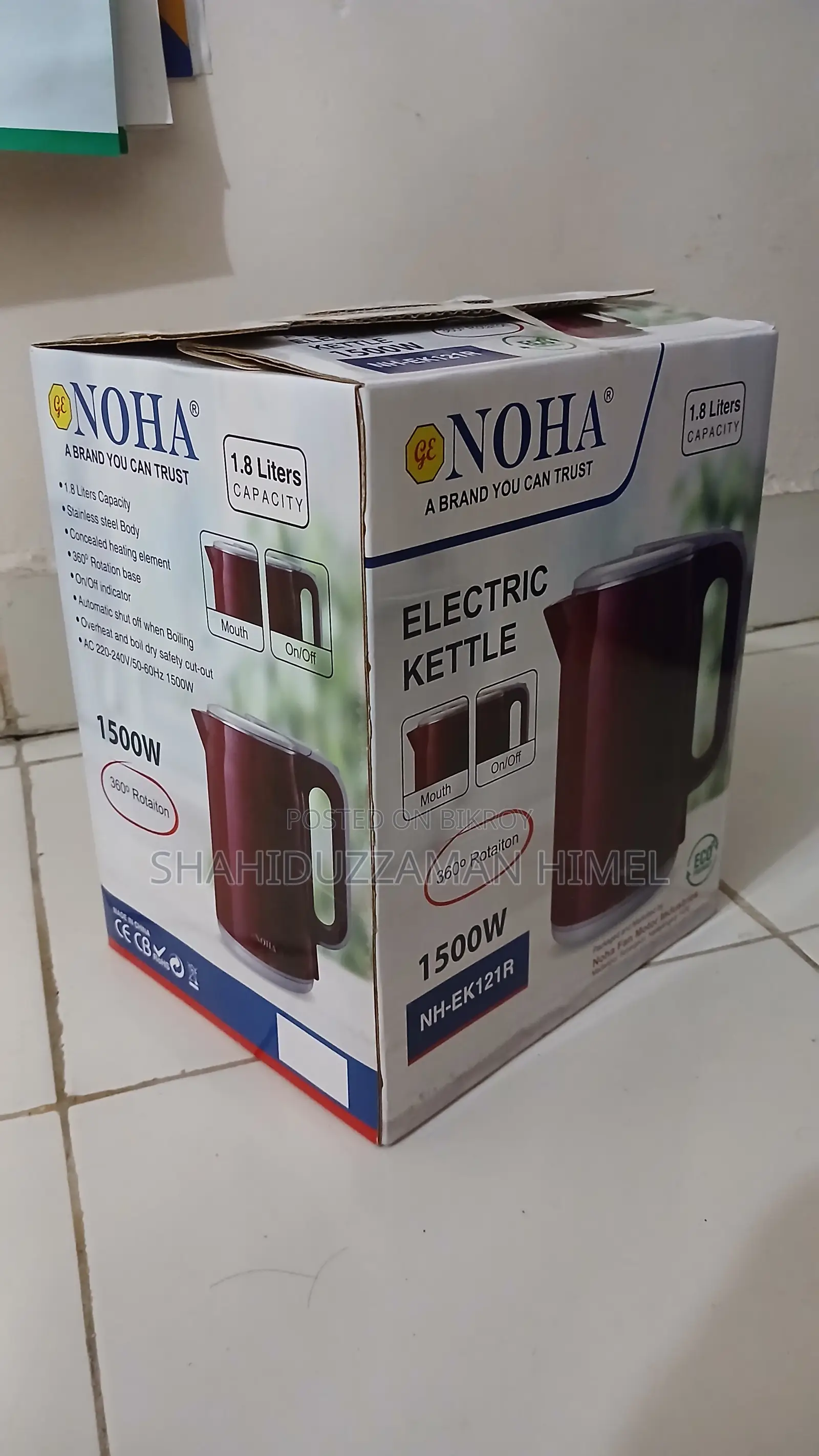 NOHA Premium Electric Kettle (1.8L & 2.5L) - Brand New