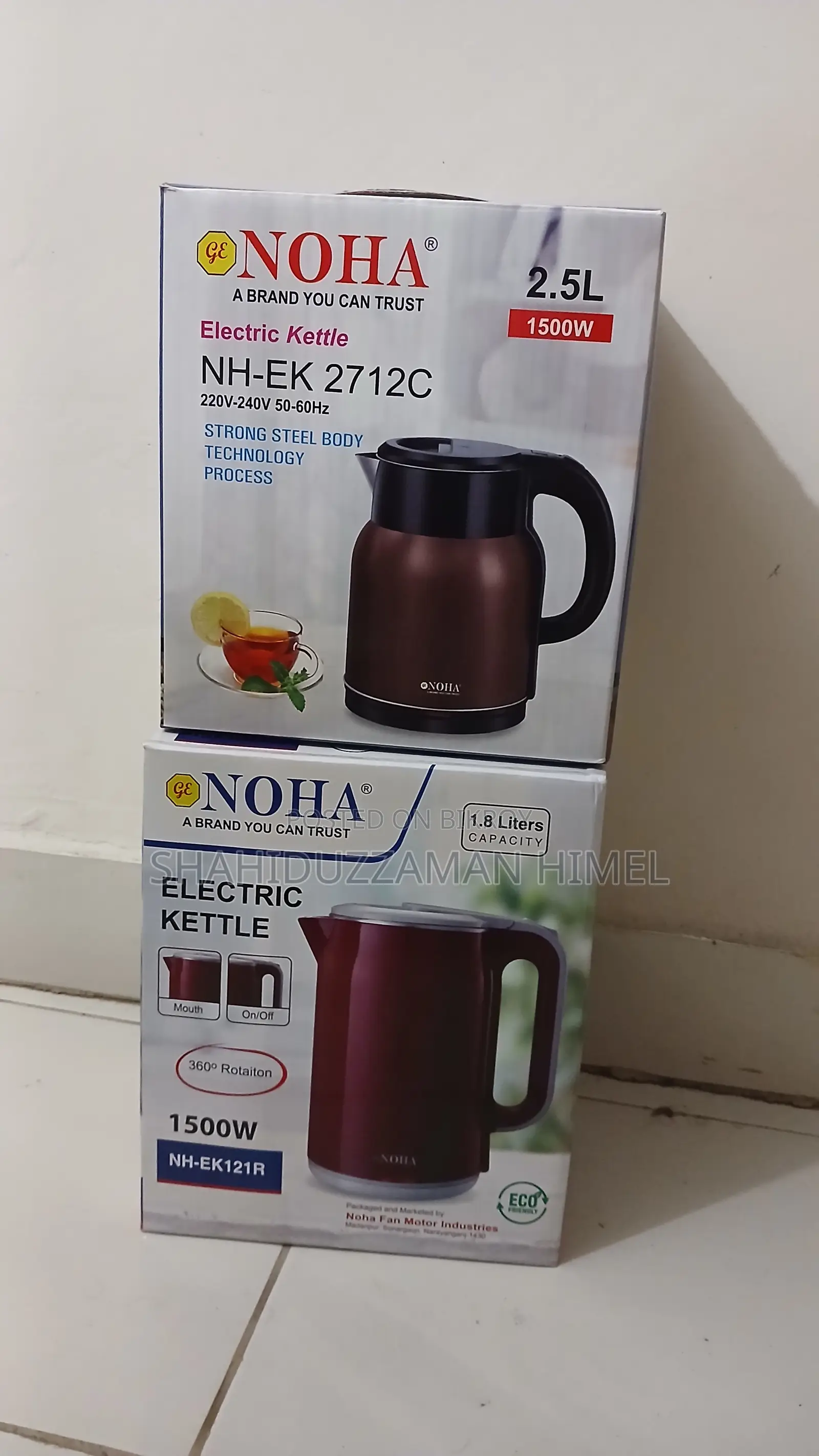 NOHA Premium Electric Kettle (1.8L & 2.5L) - Brand New