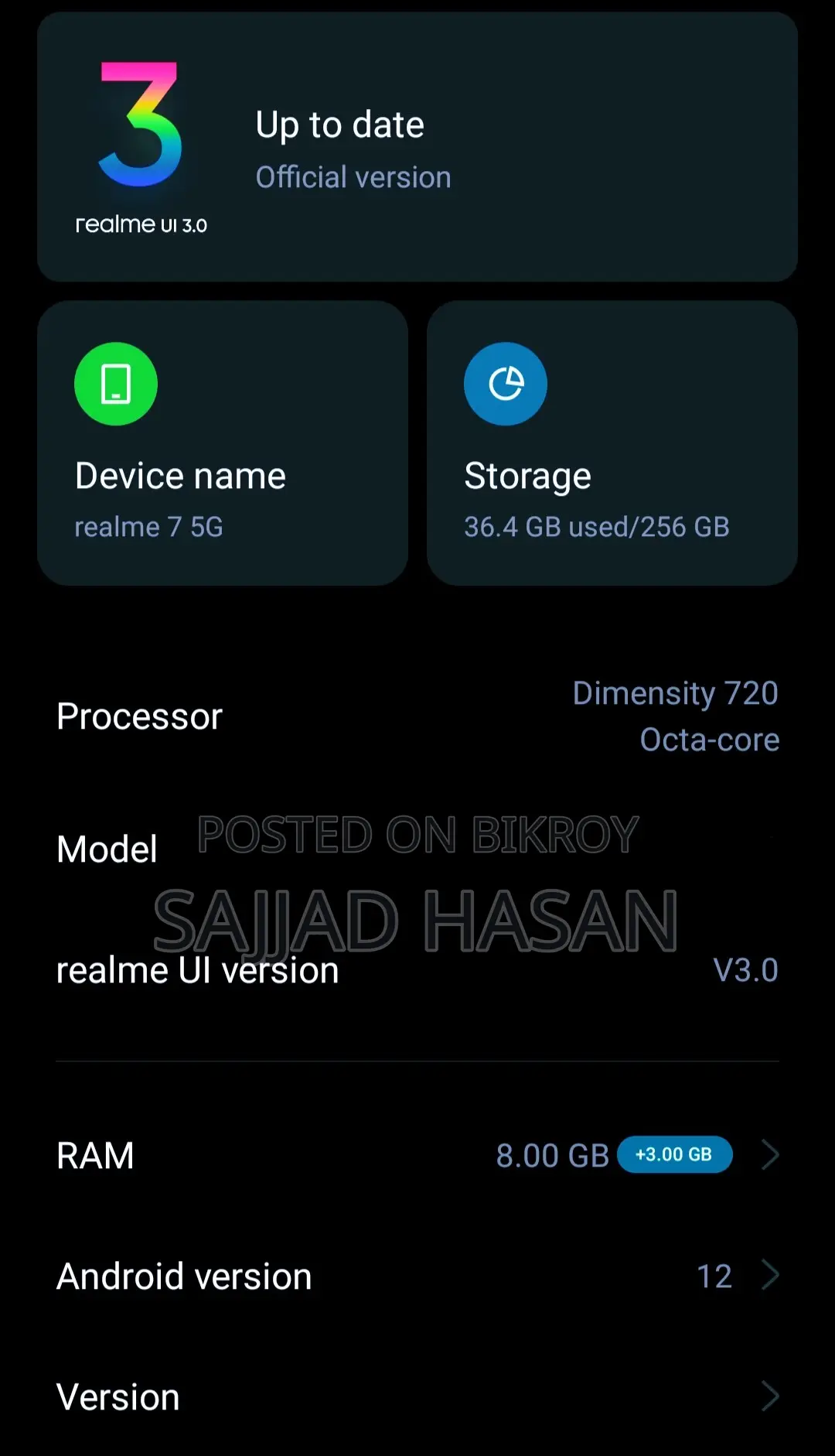 Realme 7 5G 128 GB Gray