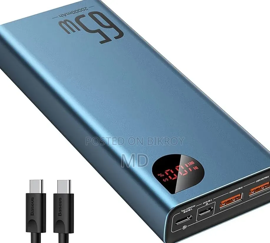 Baseus Adaman 65W 20000mAh Metal Digital Display Power Bank