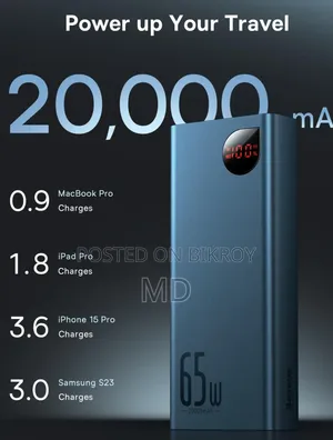 Baseus Adaman 65W 20000mAh Metal Digital Display Power Bank