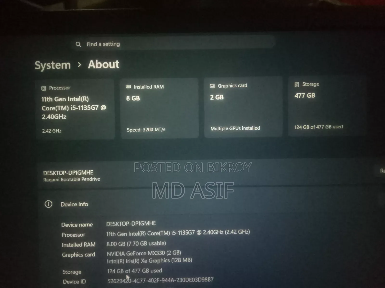 Laptop Asus VivoBook X540SA 8GB Intel Core i5 SSD 512GB