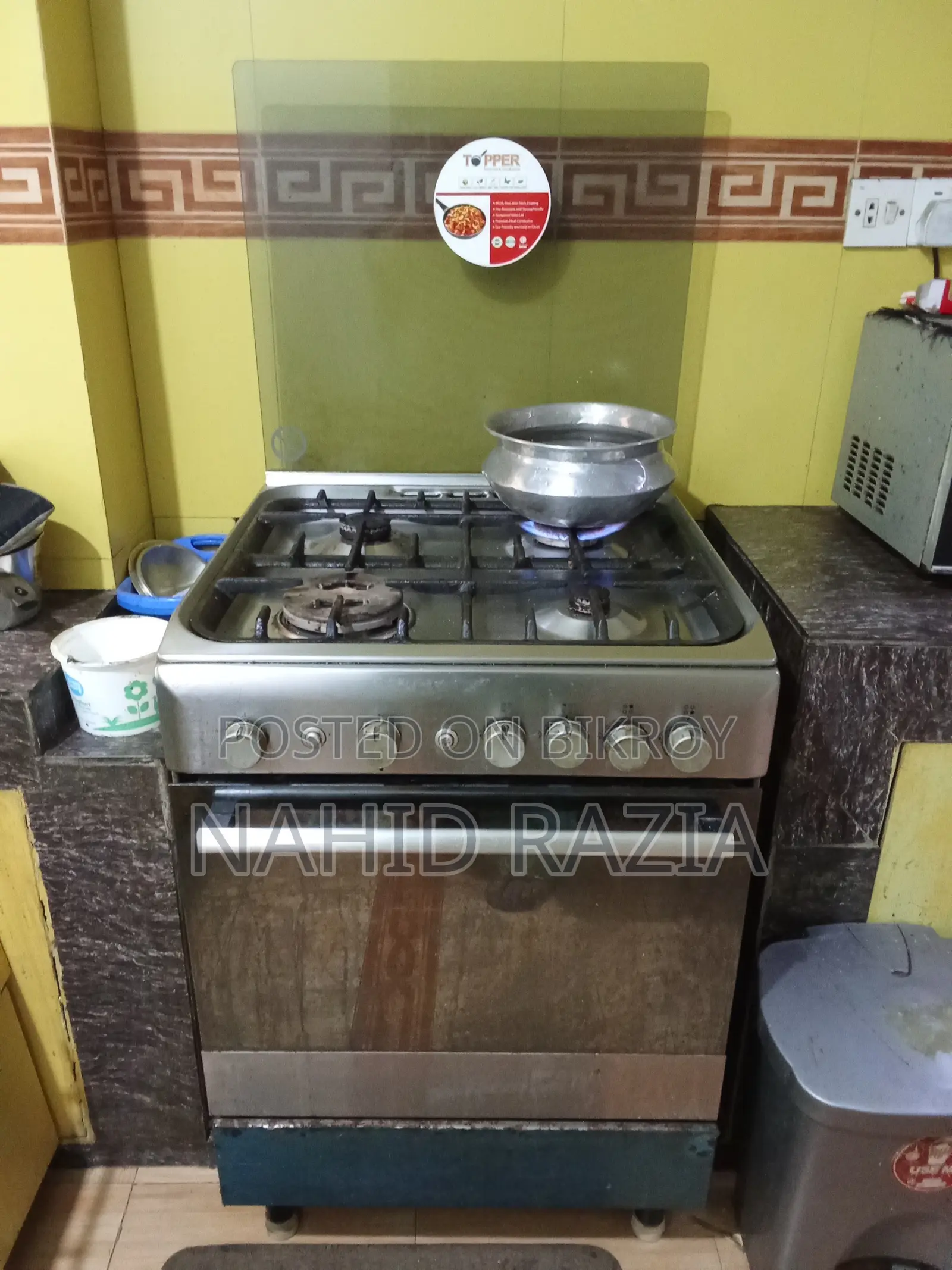 Glass Top Gas 4 Burner Stove