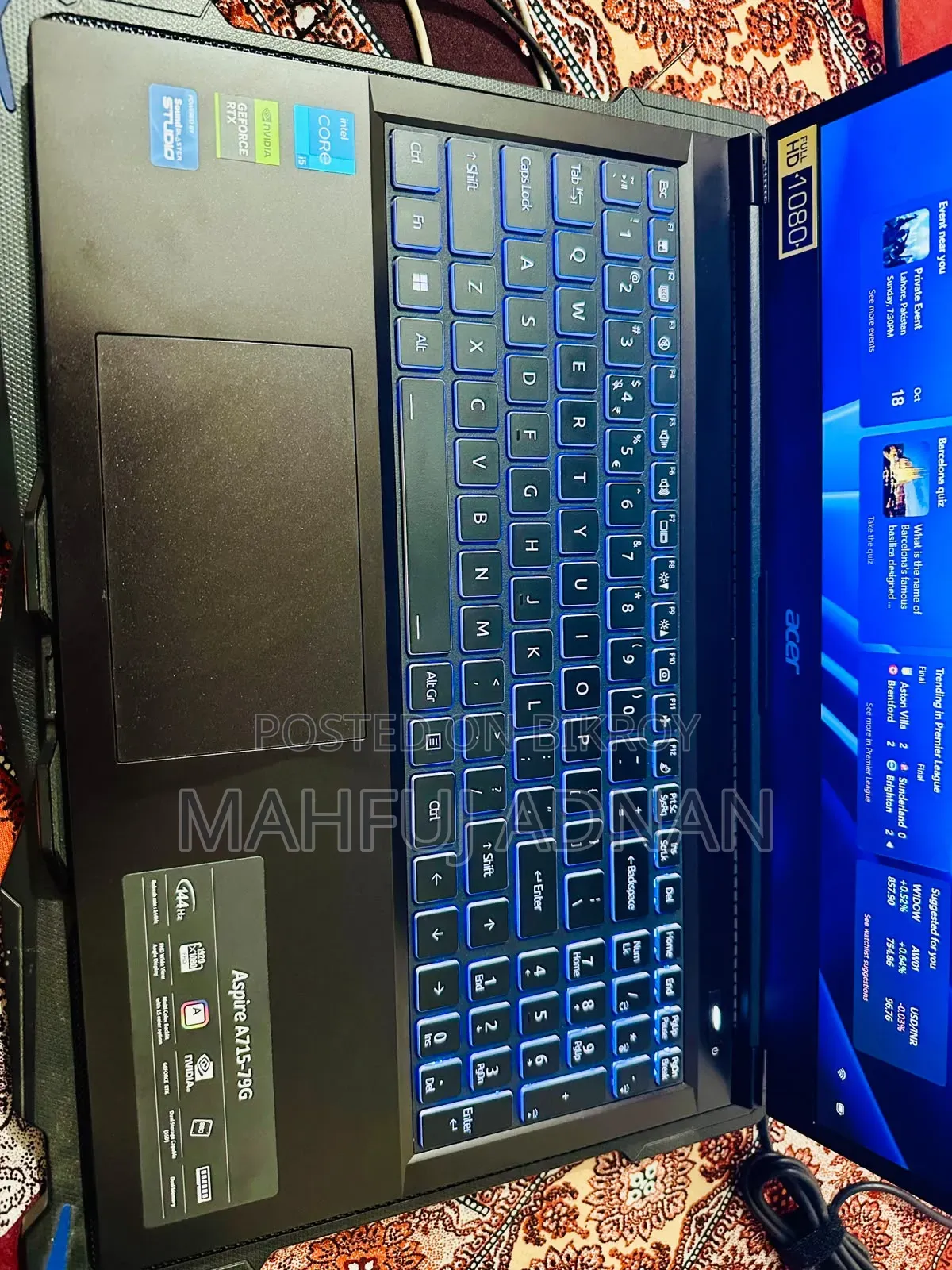 Laptop Acer Aspire A715 71G 16GB Intel Core i5 SSD 512GB