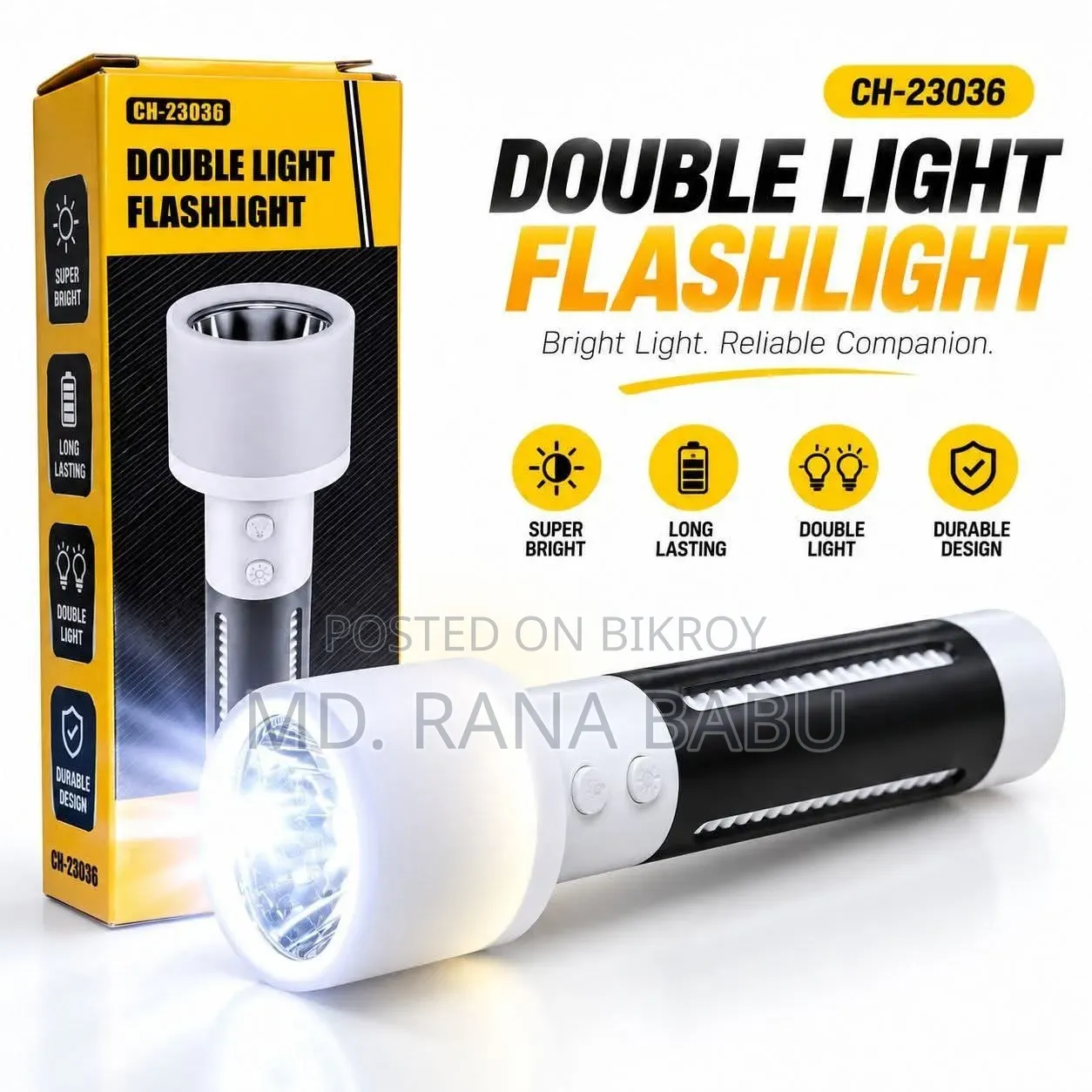 Double Light Flashlight Ch-23036