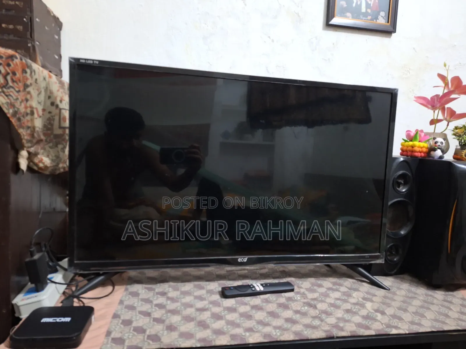ইকো প্লাস এইচডি এলইডি টিভি + মাইকম অ্যান্ড্রয়েড টিভি বক্স