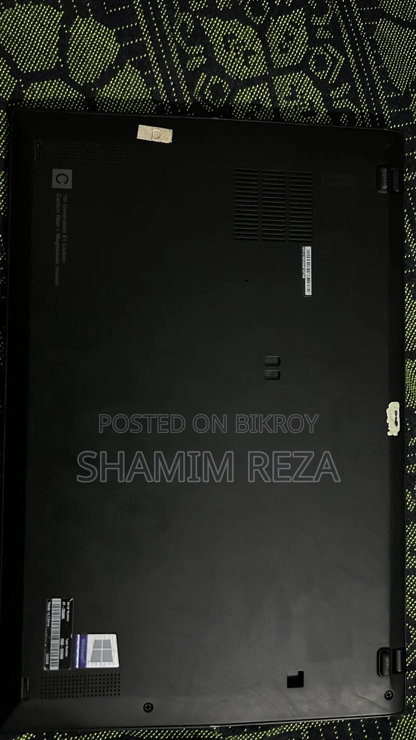 ল্যাপটপ লেনোভো থিংকপ্যাড এক্স১ কার্বন ১৬ জিবি ইন্টেল কোর আই৫ এসএসডি ২৫৬ জিবি