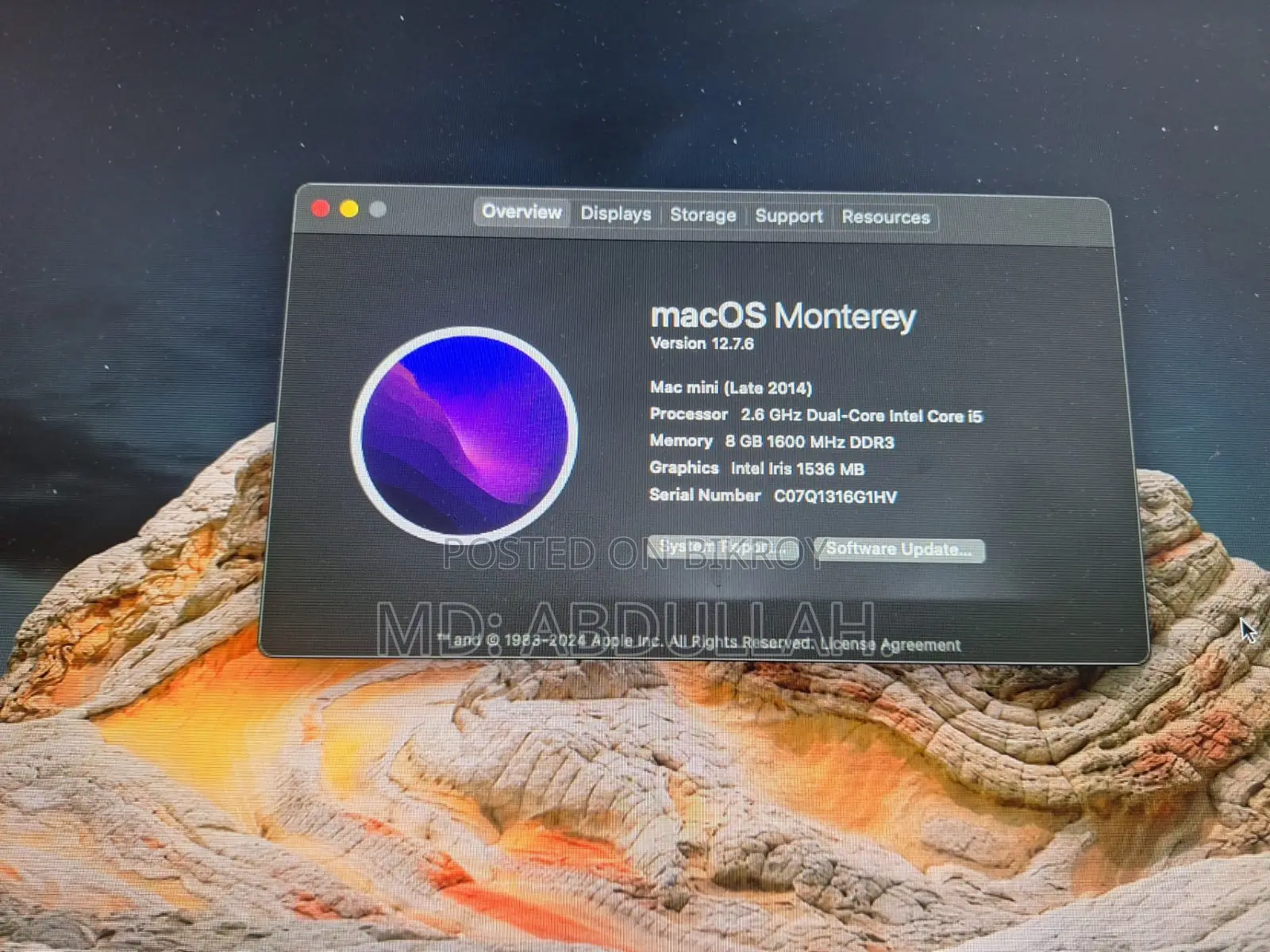 Desktop Computer Apple Mac Mini 8GB Intel Core i5 HDD 1TB