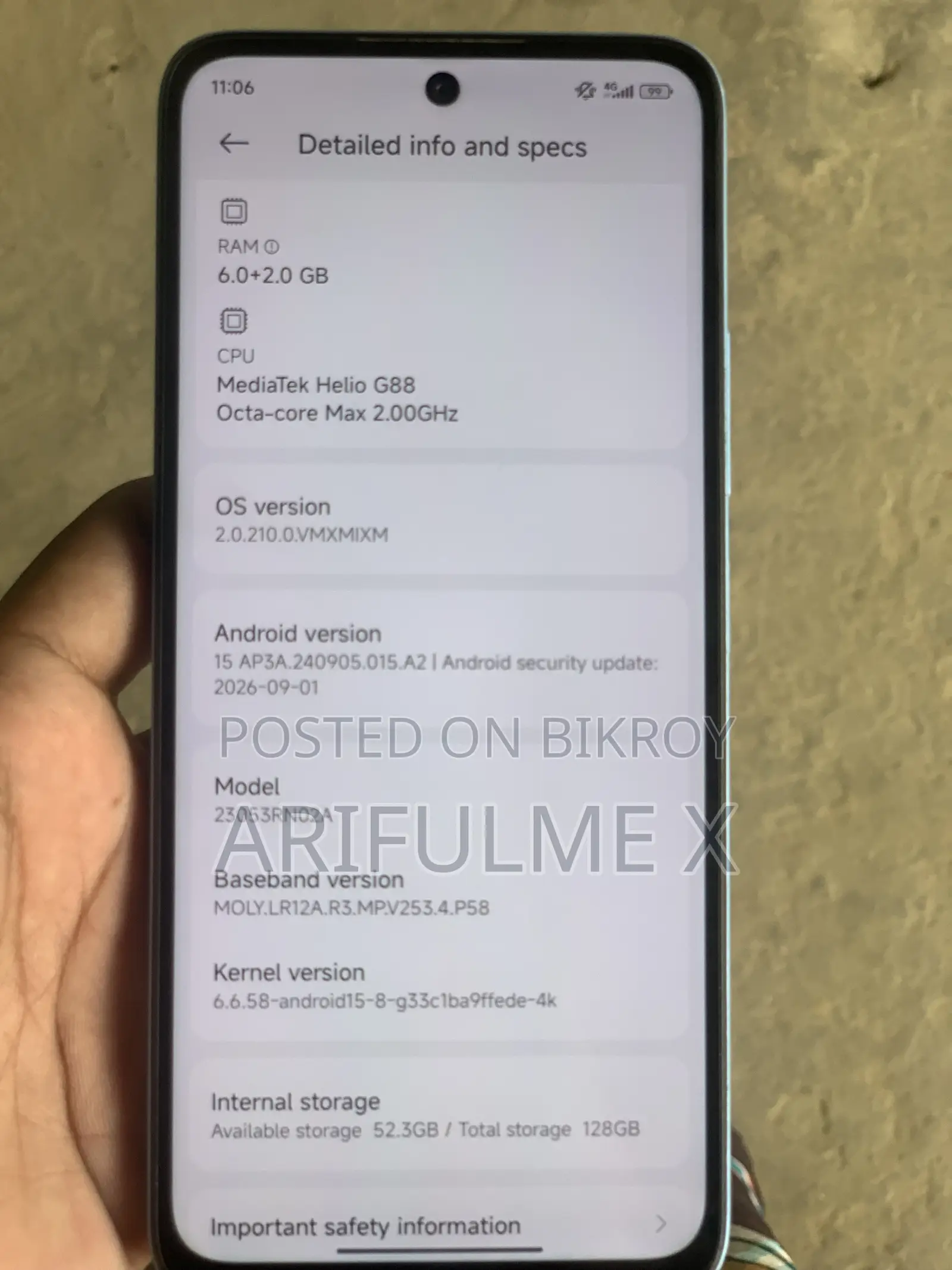 Xiaomi Redmi 12 5G 128 GB Blue