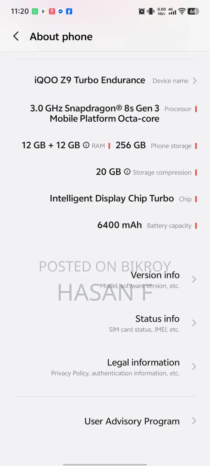 iQOO Z9 256 GB White
