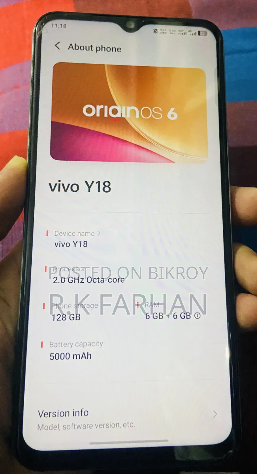Vivo Y18 128 GB Silver