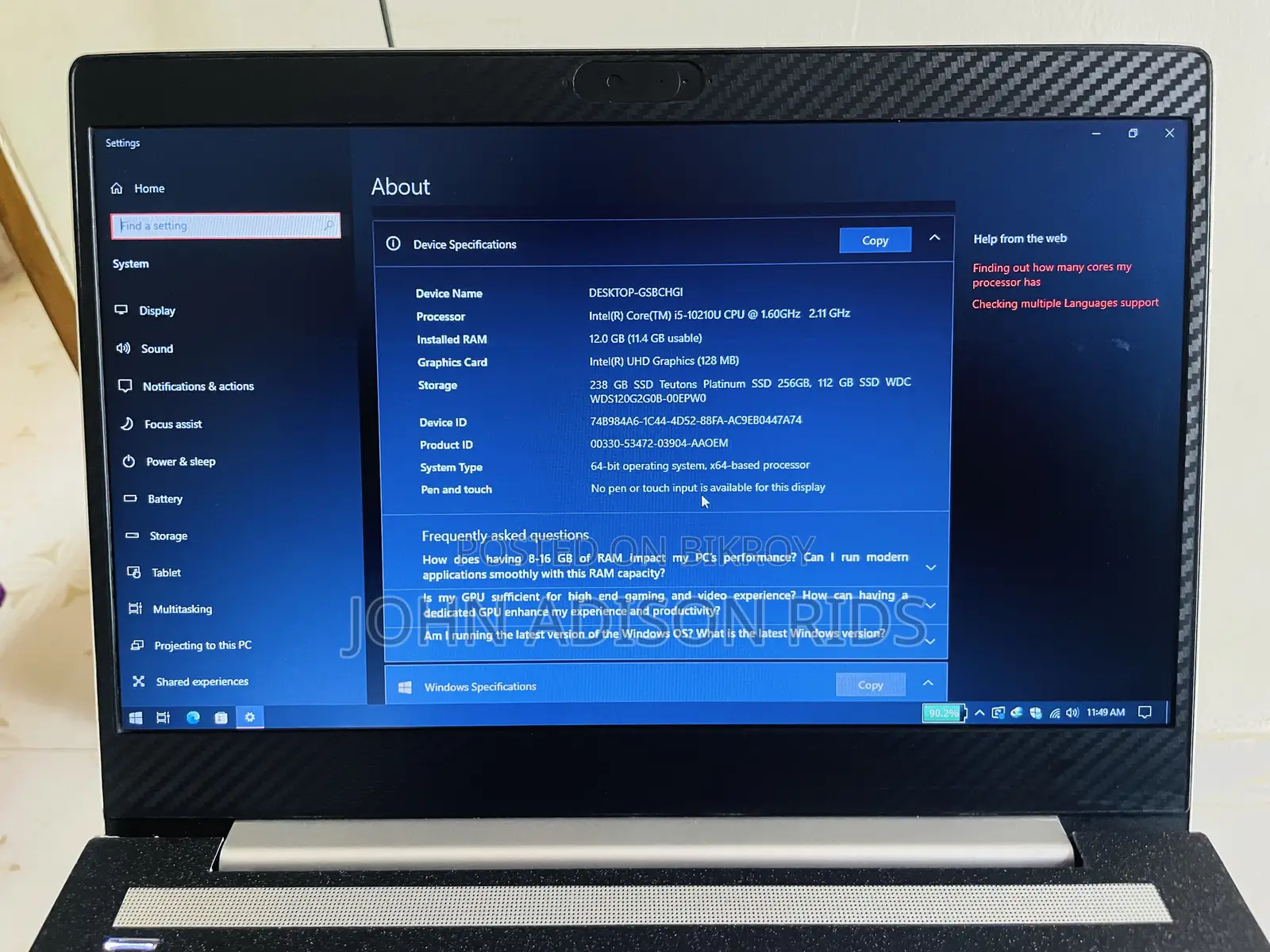 Laptop HP ProBook 440 G7 12GB Intel Core i5 SSD 512GB
