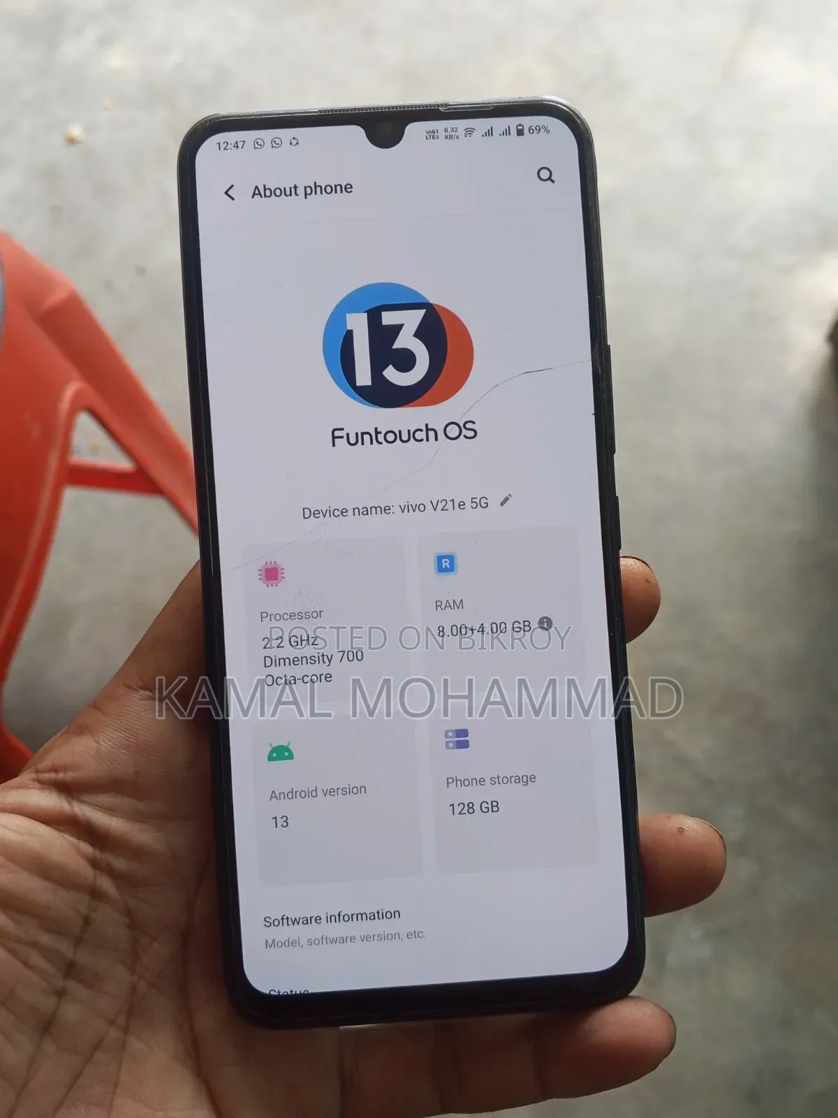 Vivo V21 128 GB Black