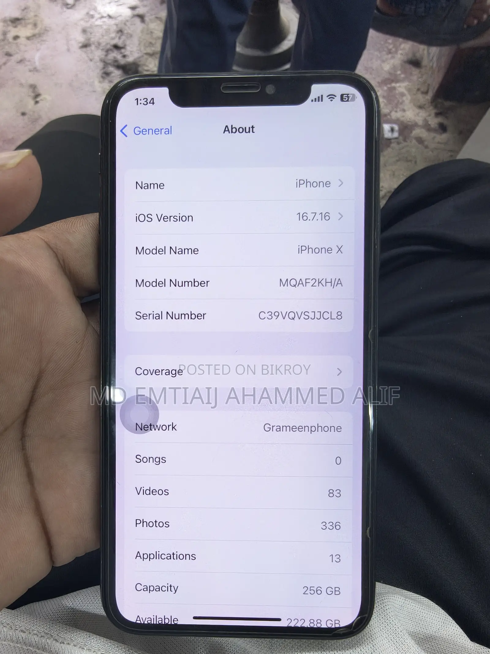Apple iPhone X 256 GB Black