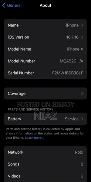 Apple iPhone X 64 GB Gray