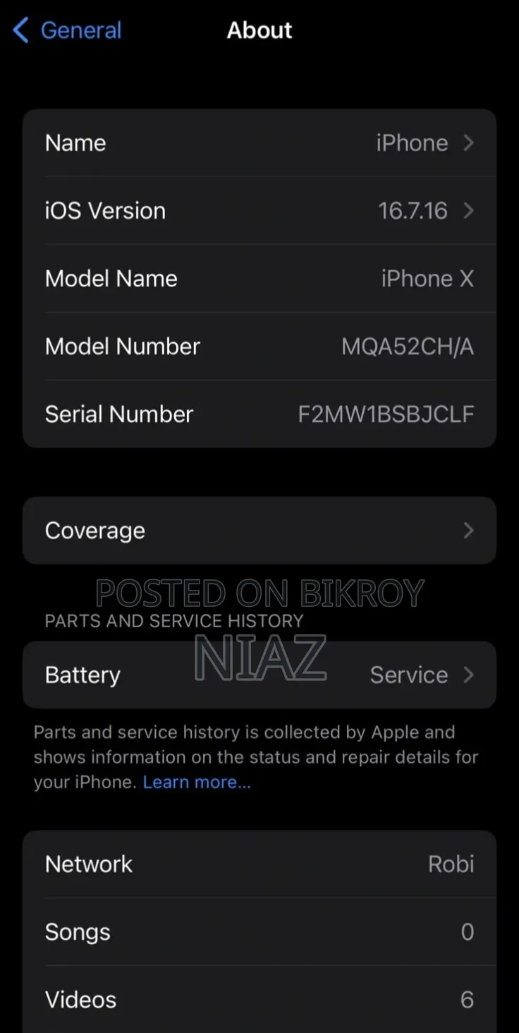 Apple iPhone X 64 GB Gray