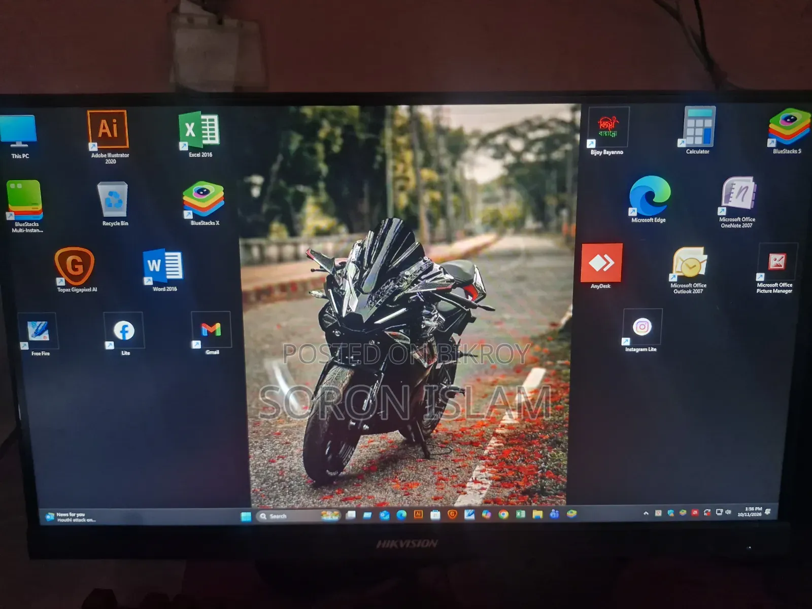 Desktop Computer MSI model 8GB AMD Ryzen 5 SSD 256GB