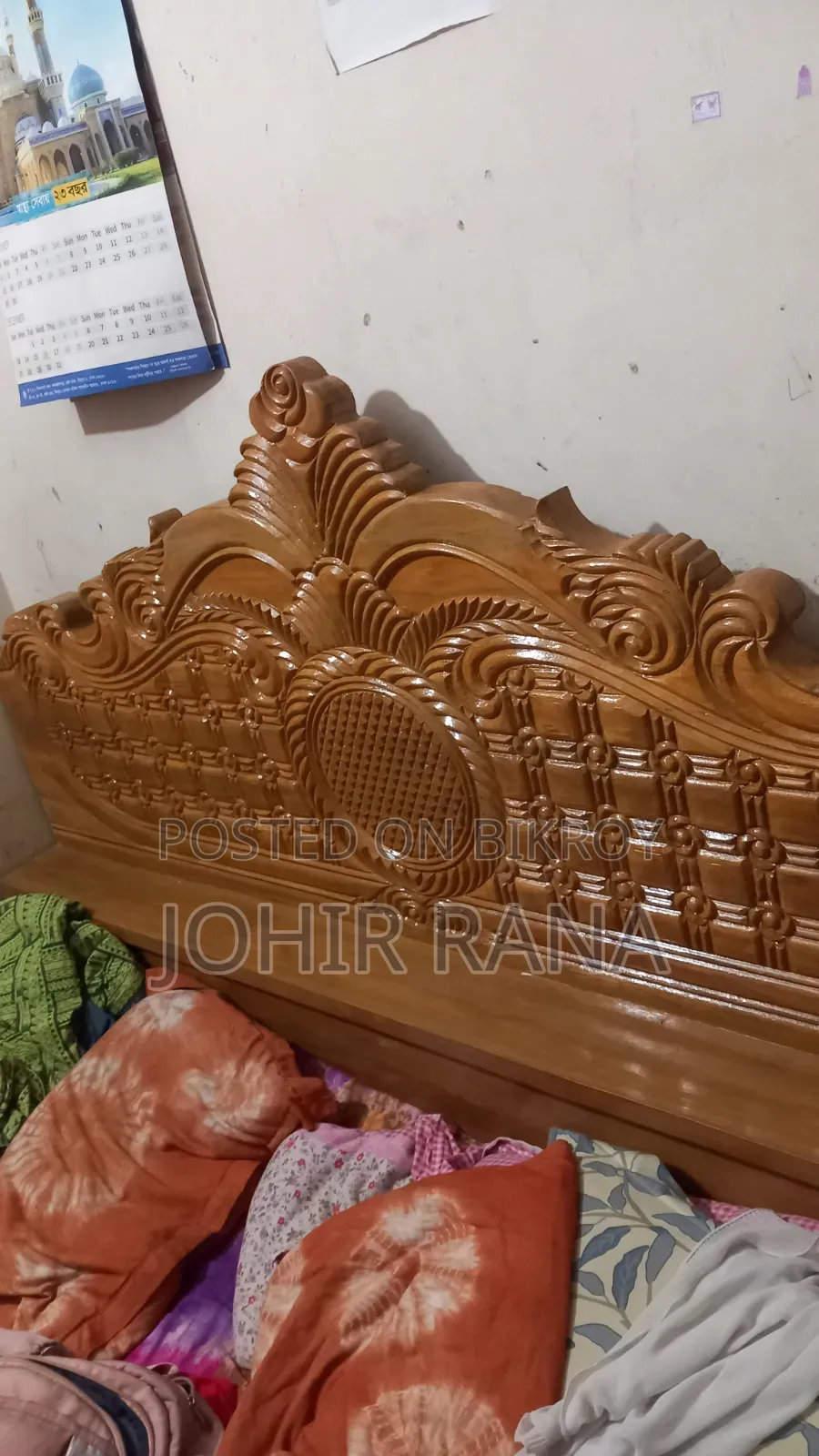খাটি বিক্রি হবে সম্পূর্ণ বেশ পলিটি সেগুন কাঠের খাট
