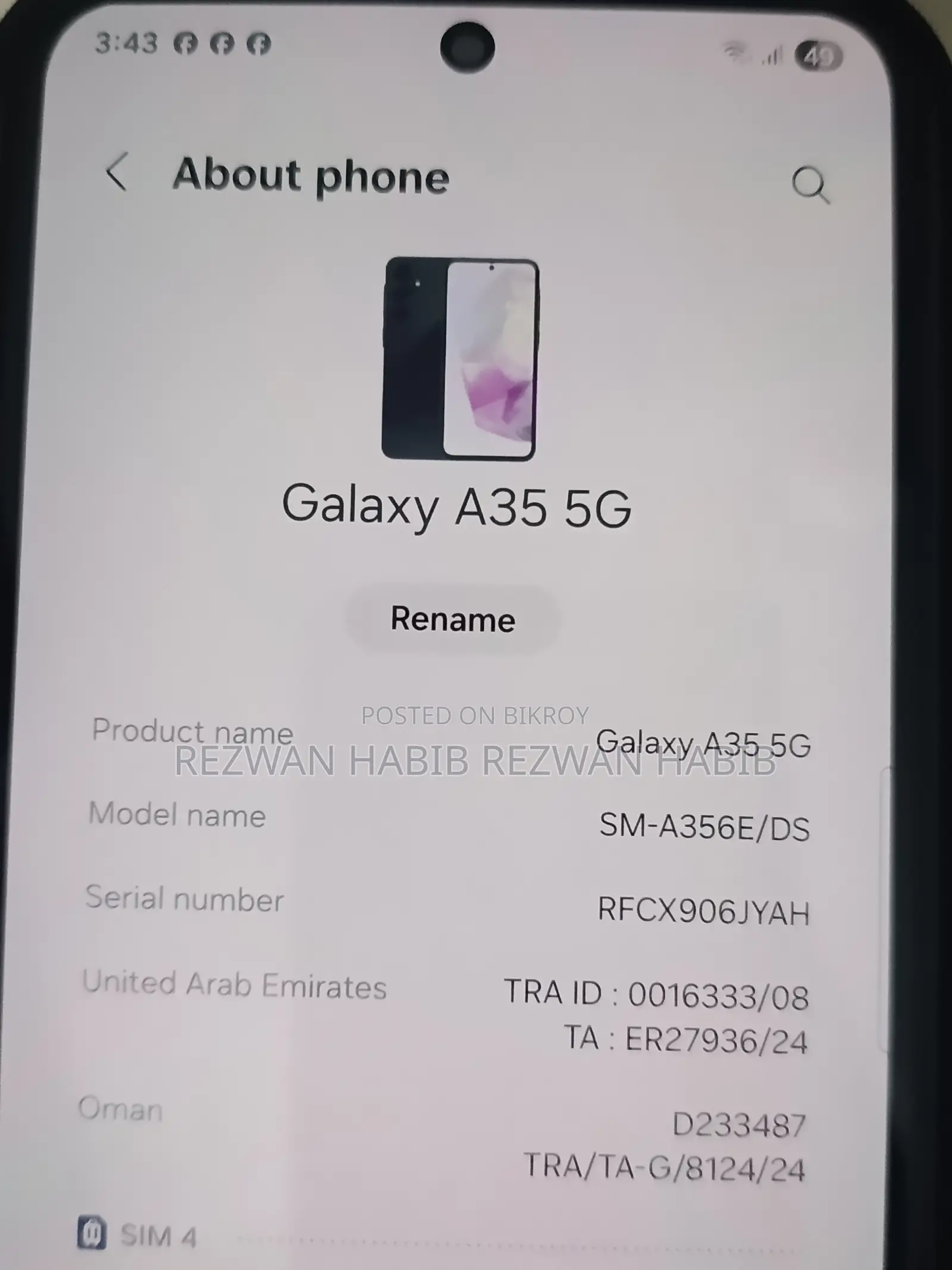 Samsung Galaxy A35 128 GB Blue