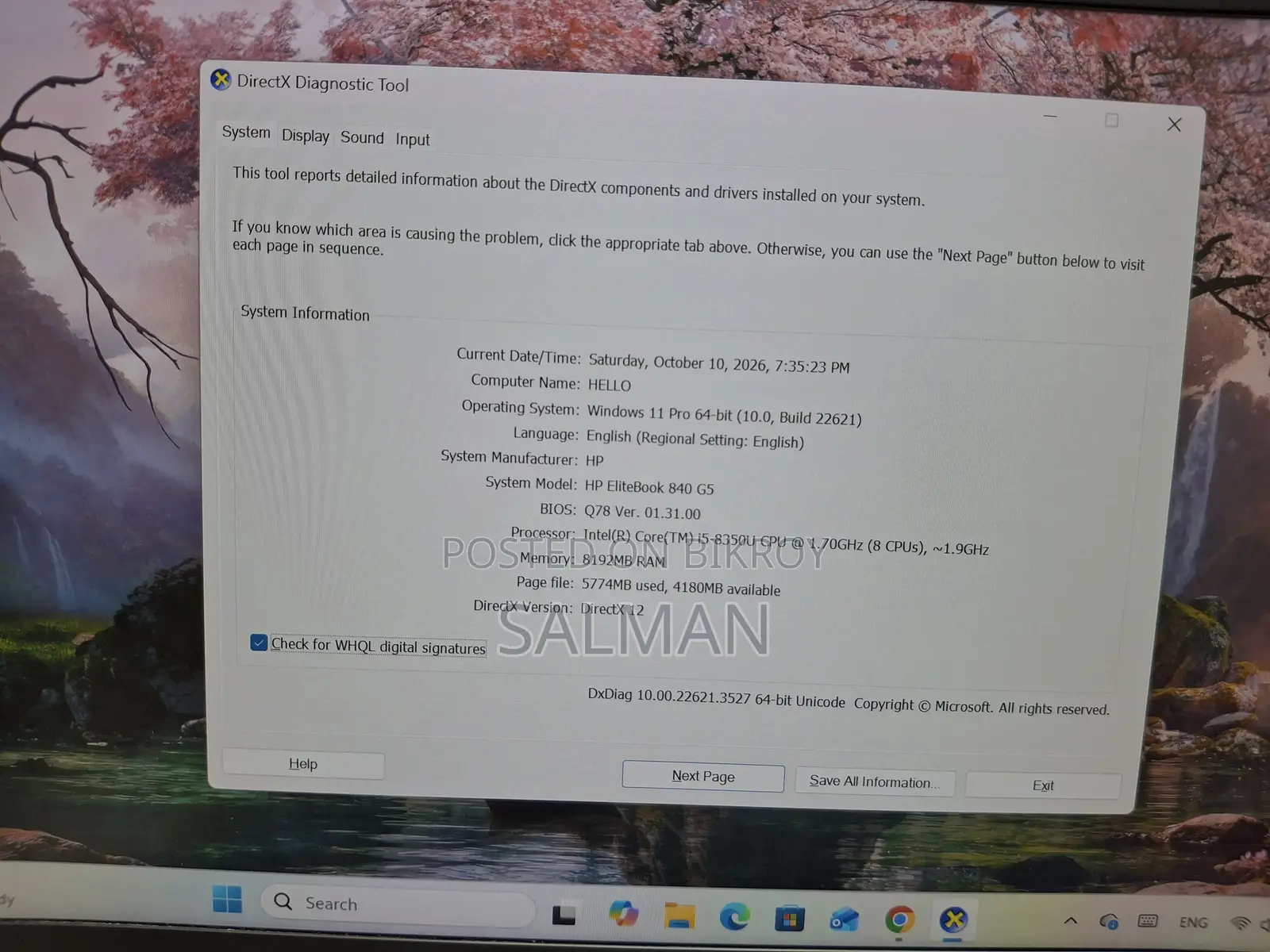 Laptop HP EliteBook 840 G5 8GB Intel Core i5 SSD 256GB
