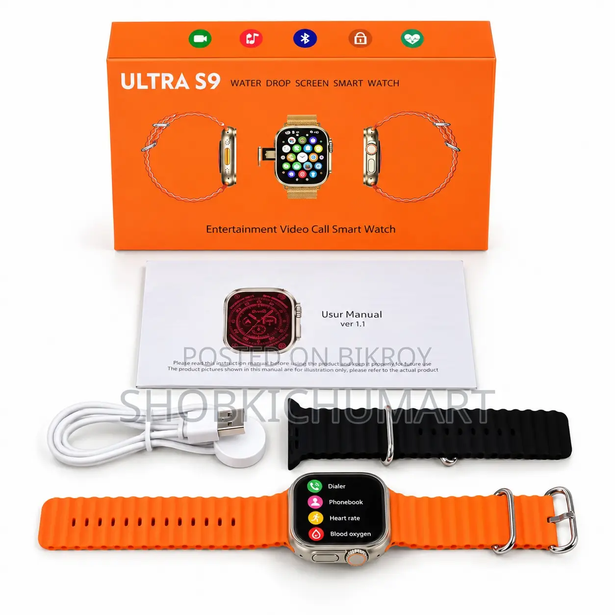 S9 Ultra 5G Android Smart Watch Dual Camera & SIM Supported Brand New