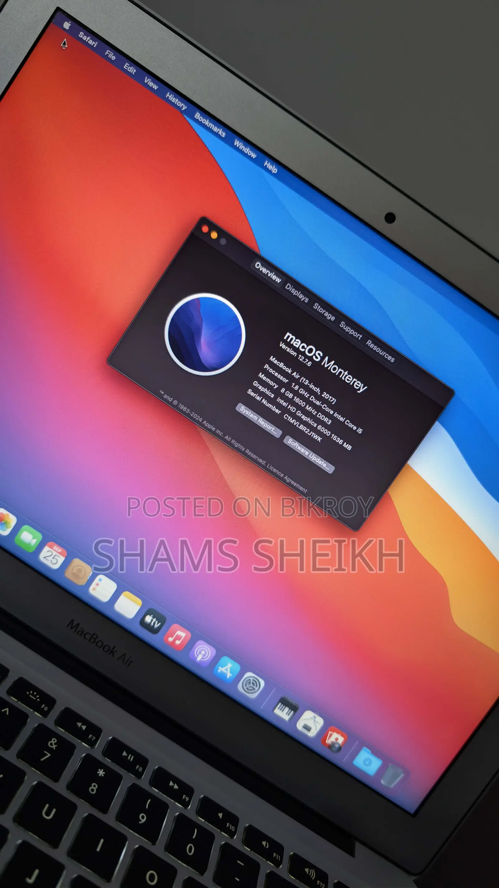 Laptop Apple MacBook Air 2017 8GB Intel Core i5 SSD 128GB