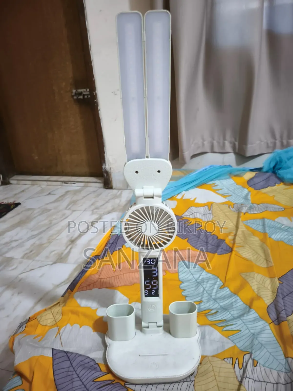 পোর্টেবল লেড লাইট, ফ্যান এবং ক্লক ৩ ইন ১ প্রোডাক্ট