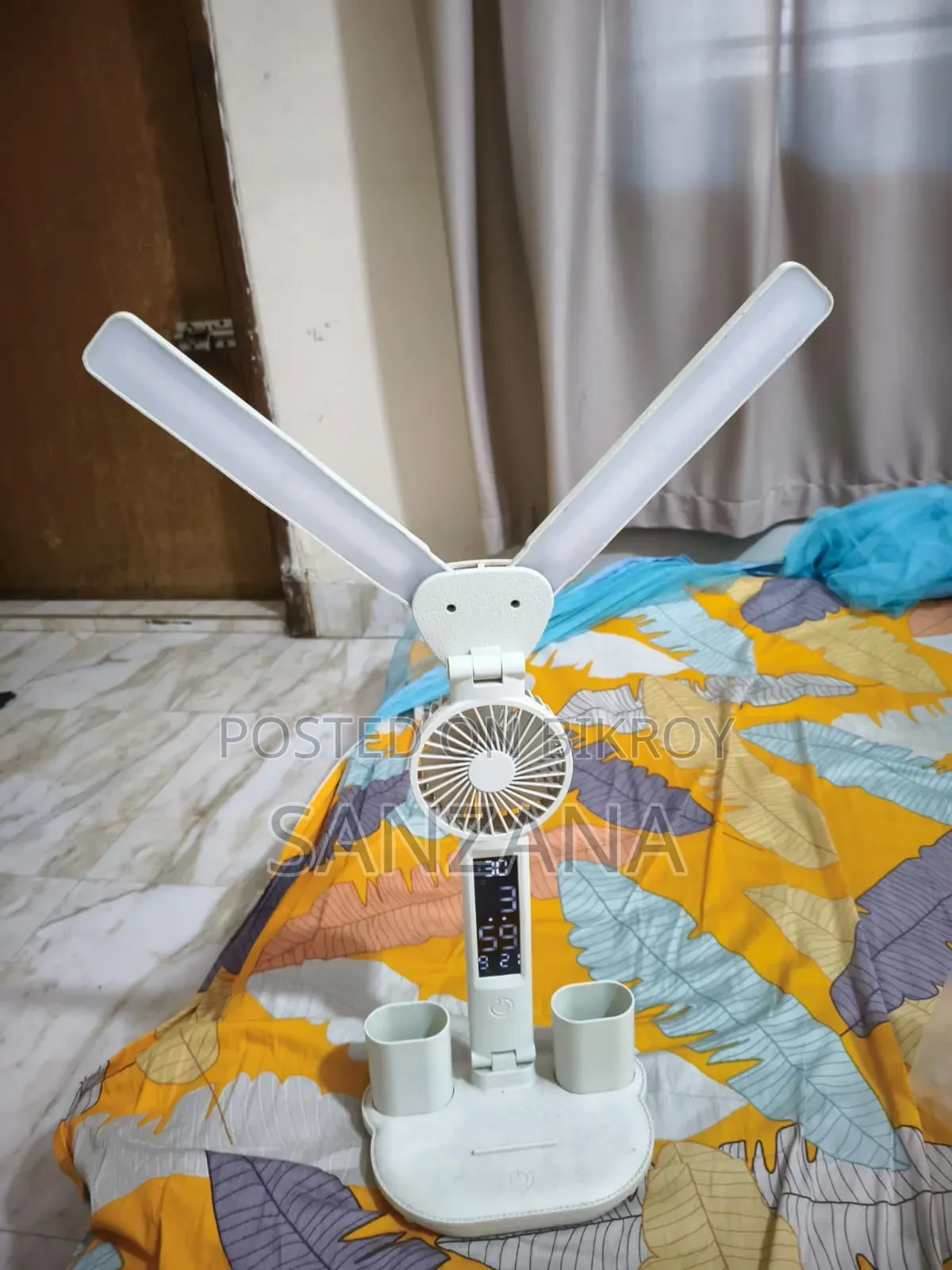 পোর্টেবল লেড লাইট, ফ্যান এবং ক্লক ৩ ইন ১ প্রোডাক্ট