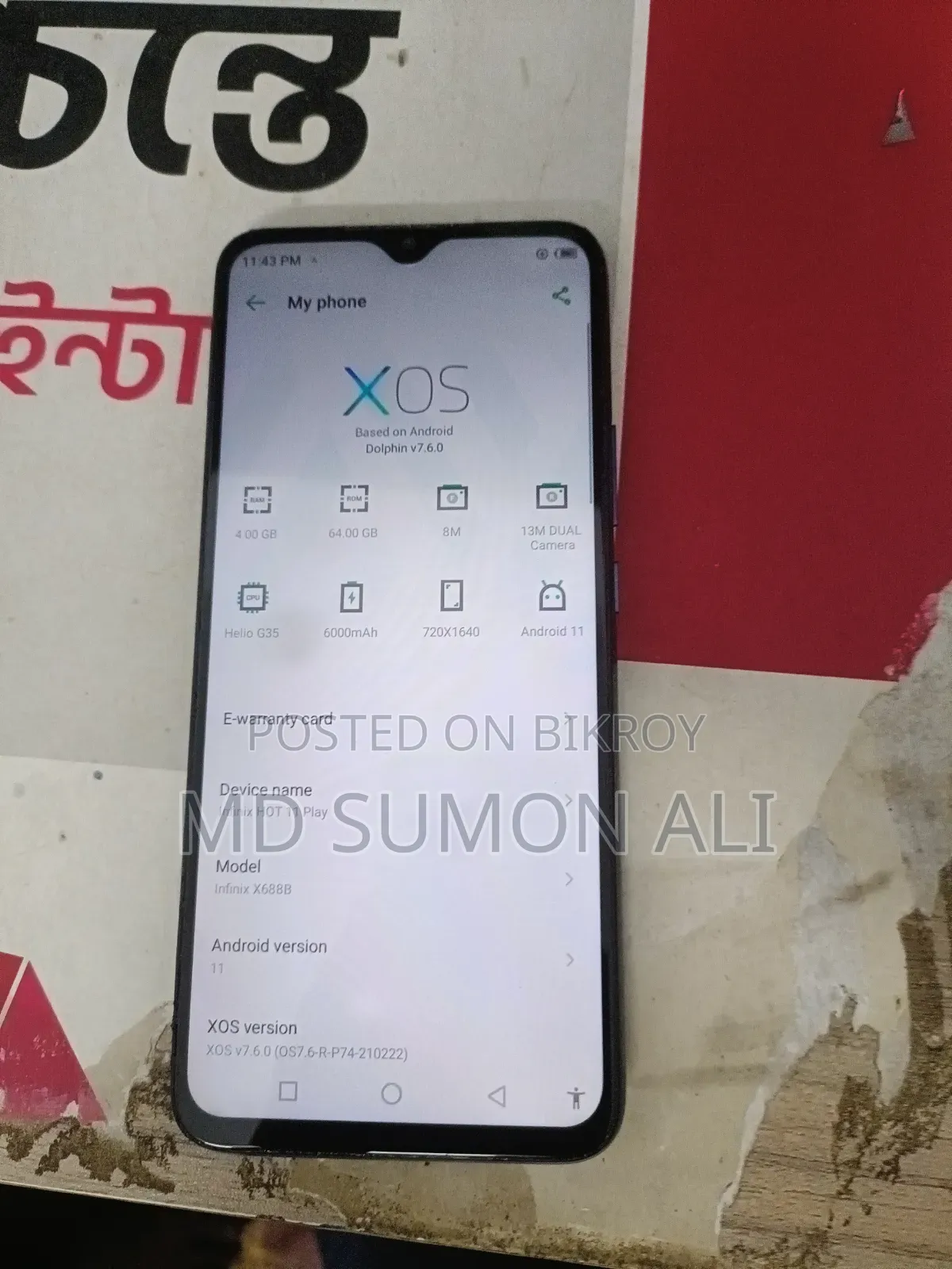 Infinix Hot 11 Play 64 GB Blue