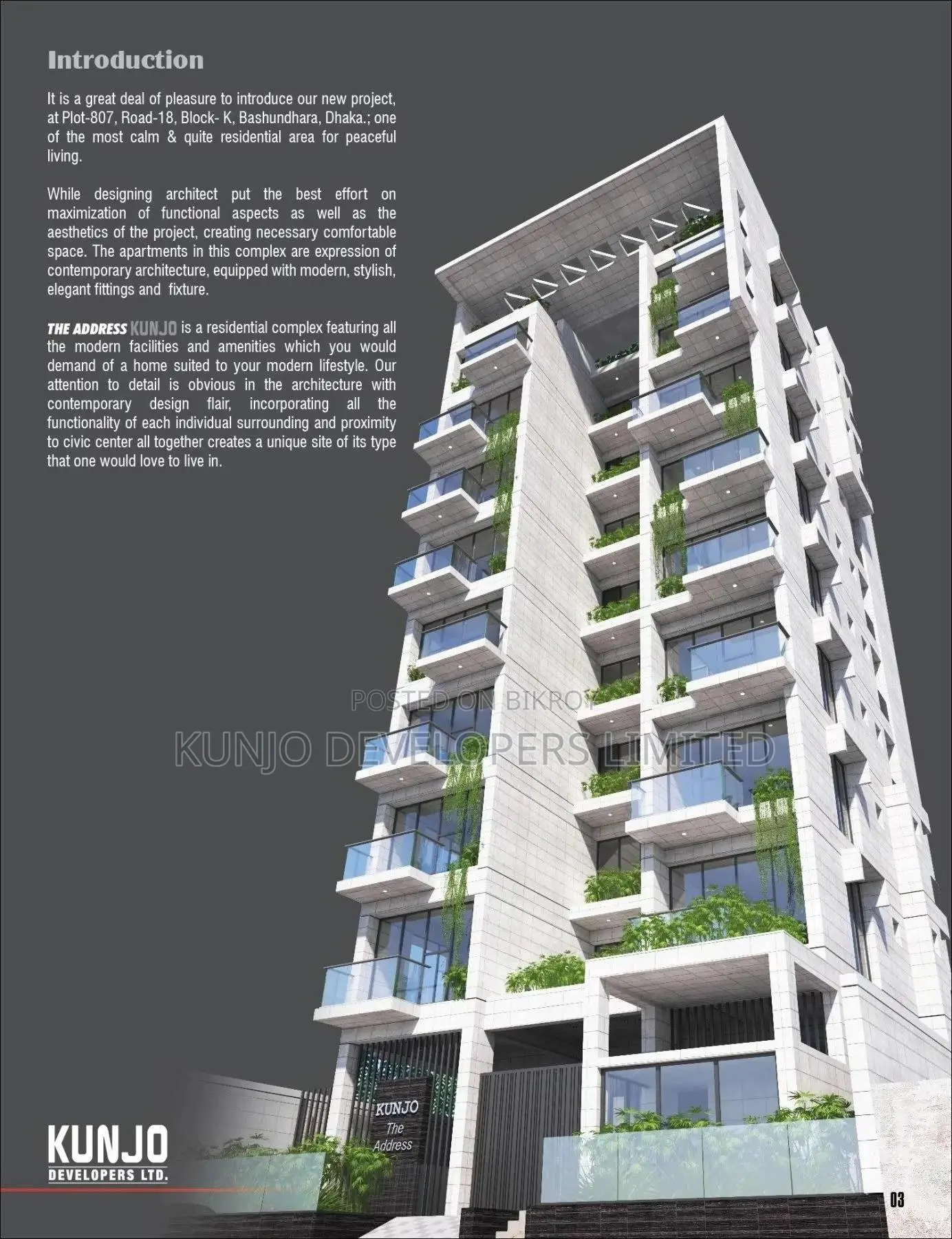 3-Bedroom Apartment in The Address Kunjo By, Basundhara for Sale