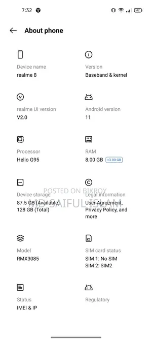 Realme 8 5G 128 GB Silver