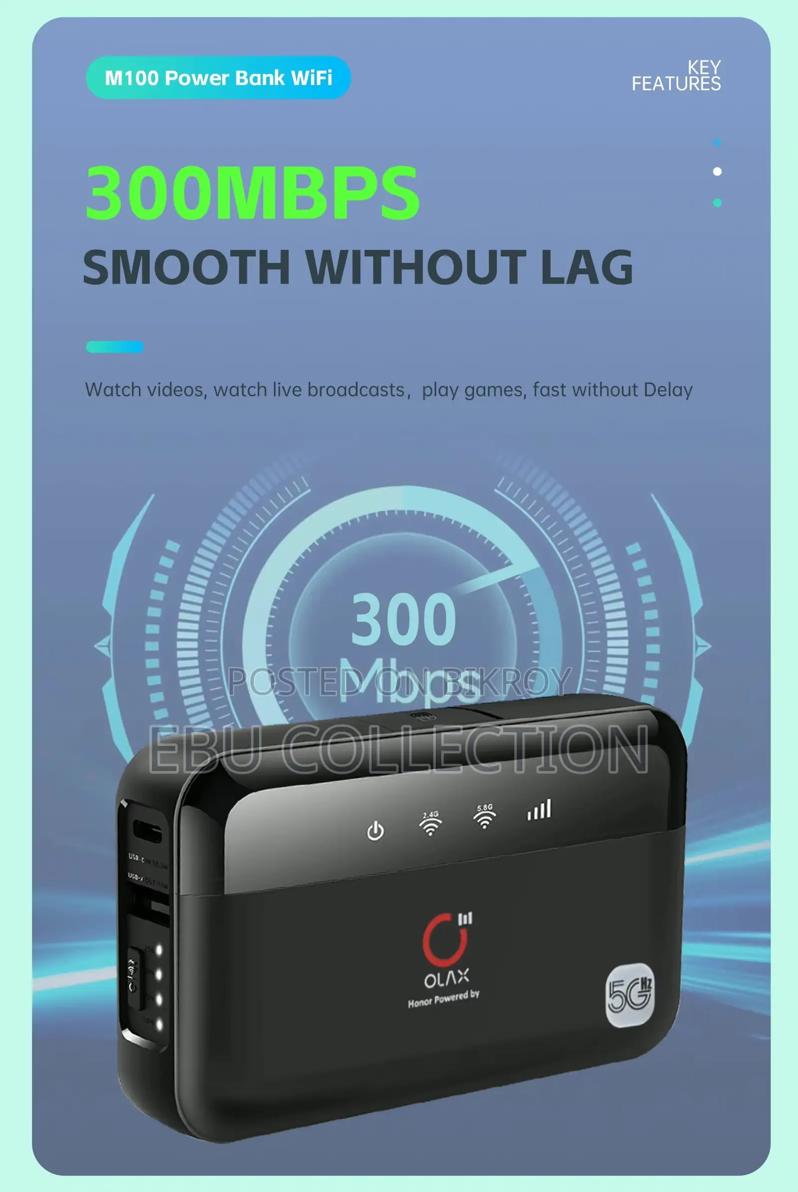 OLAX M100 WiFi 6 Pocket Router with 10000mAh Battery