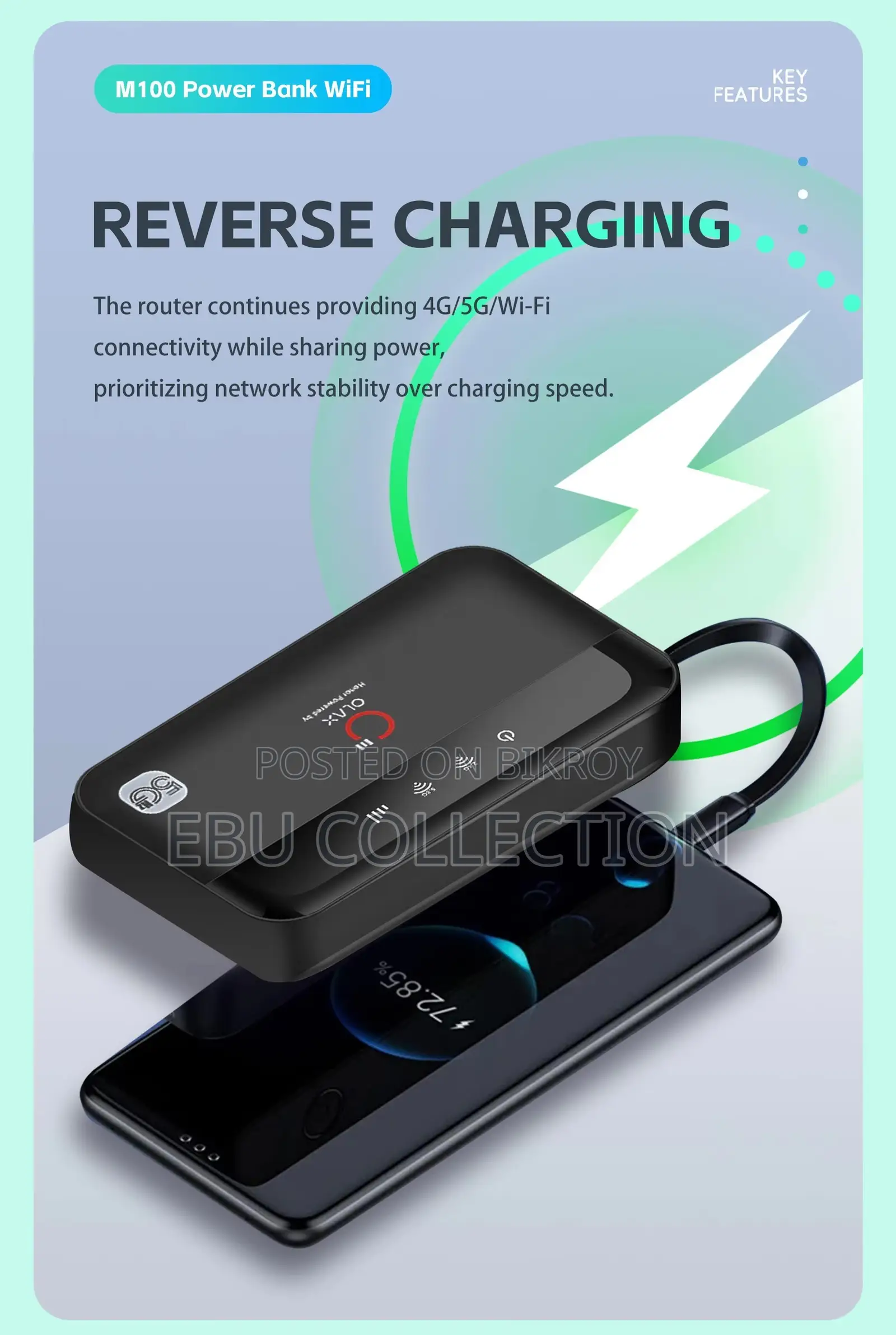 OLAX M100 WiFi 6 Pocket Router with 10000mAh Battery
