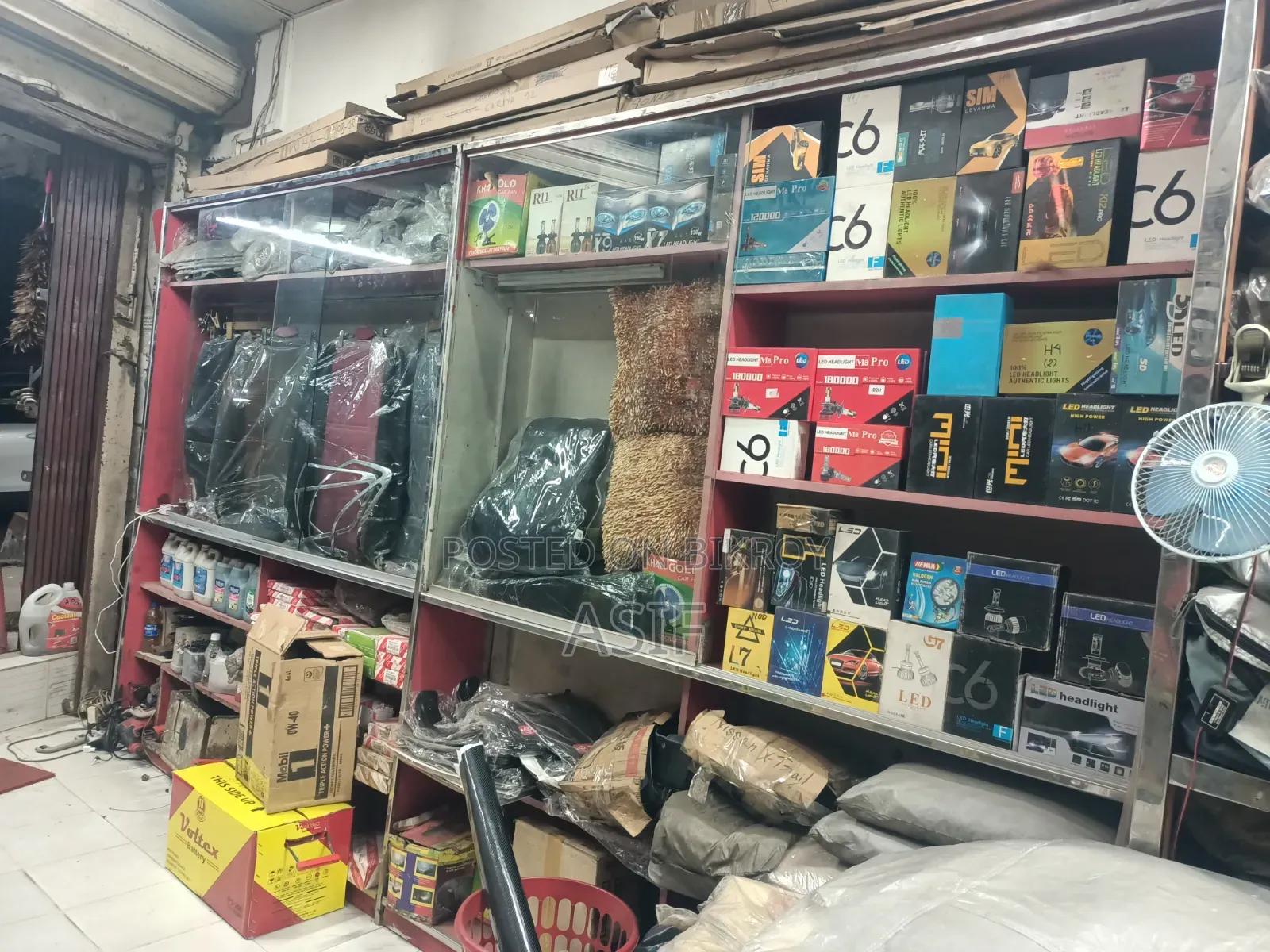 Four sturdy shop racks will be sold.
