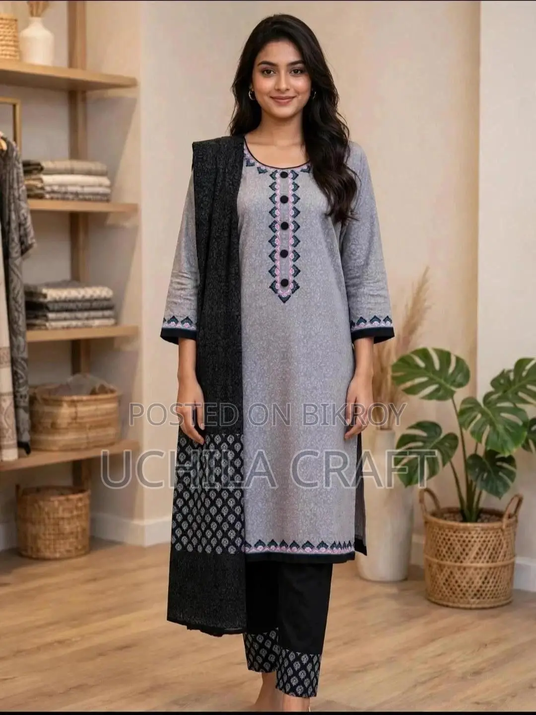 Lala Bd Cotton Three Piece