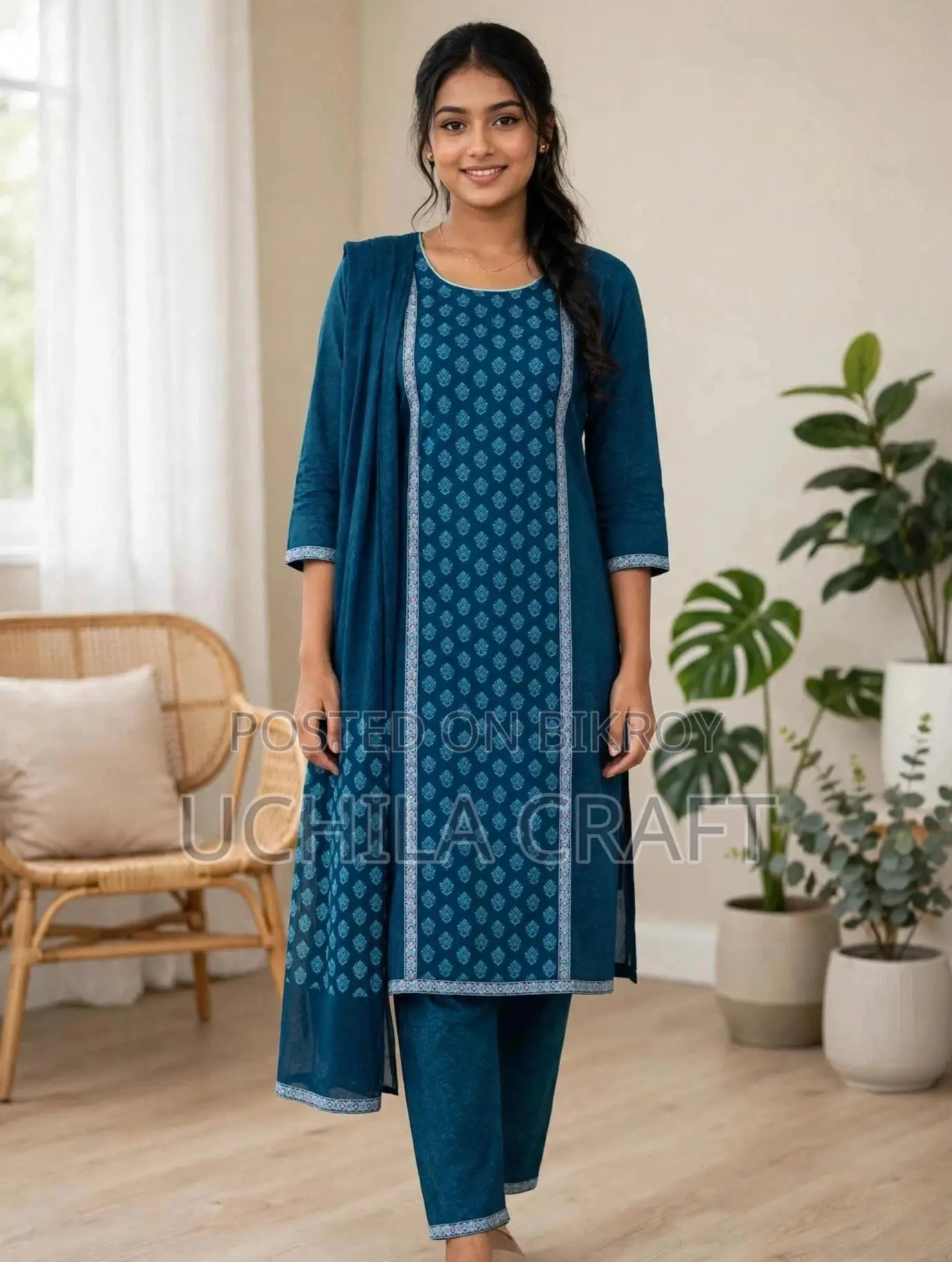 Lala Bd Cotton Three Piece