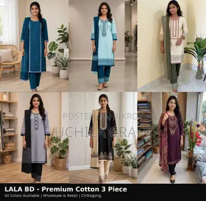 Lala Bd Cotton Three Piece