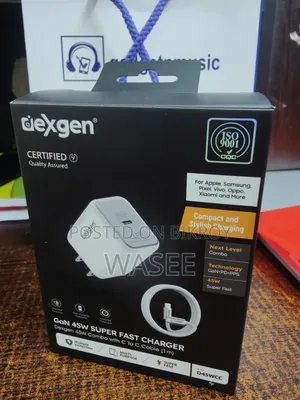 টাইপ সি টু সি কেবলসহ DexGen ৪৫ ওয়াট অ্যাডাপ্টার