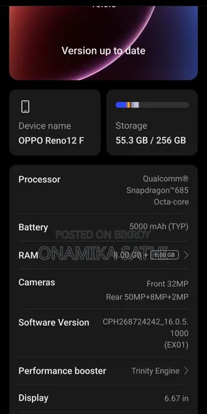 Oppo Reno12 F 5G 256 GB Blue