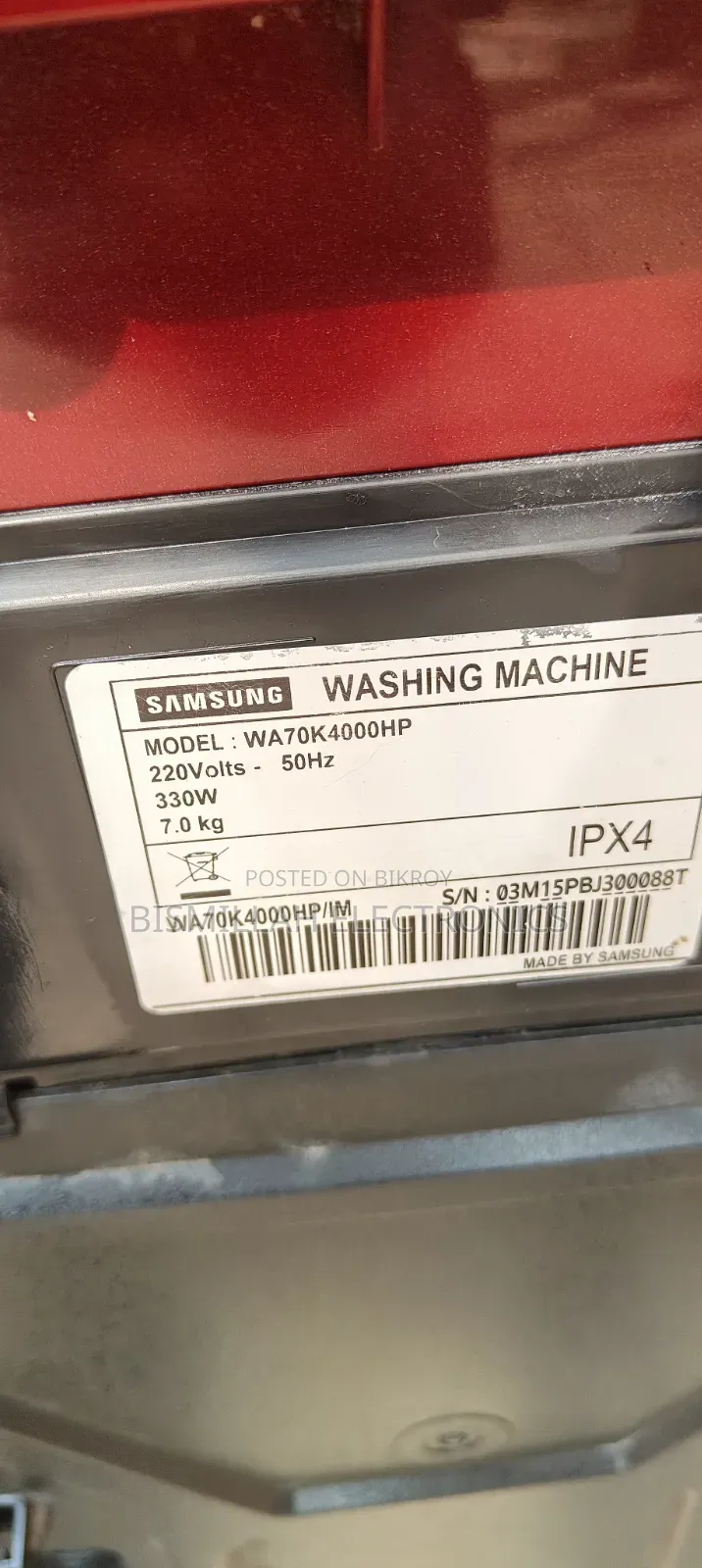 Samsung 7 KG Washing Machine Full Automatic 90% Dry