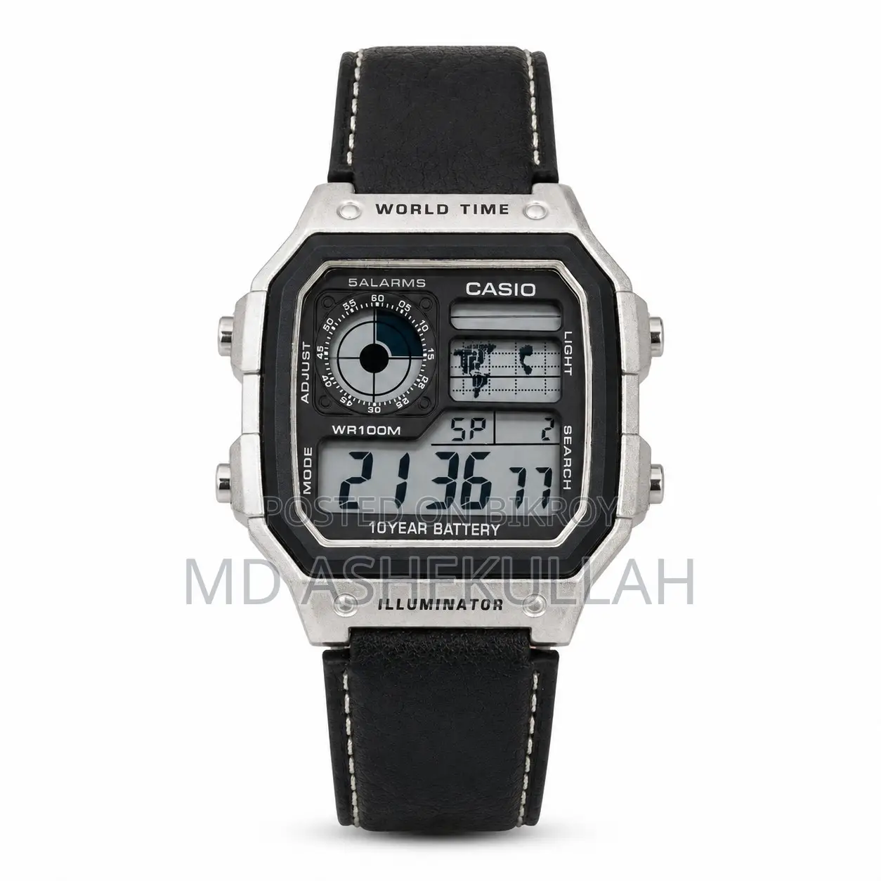 Casio Illuminator Vintage Digital Leather Strap Watch