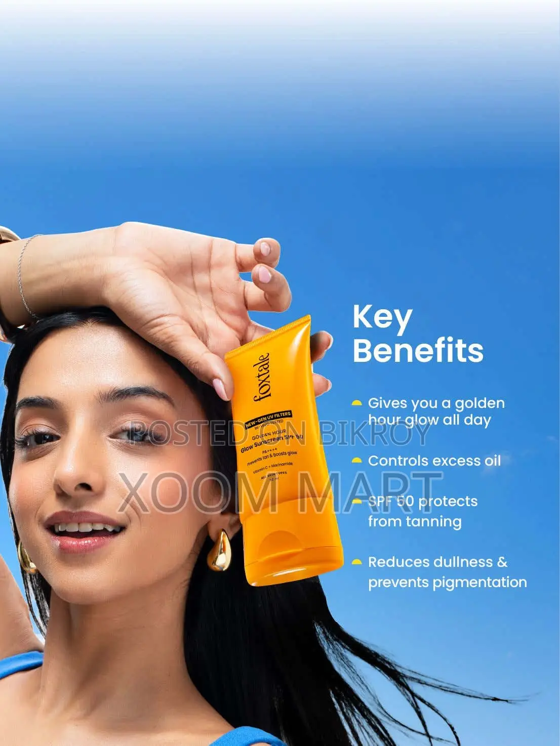 Foxtale Golden Hour Glow Sunscreen SPF 50 PA++++ (80ml Variant)
