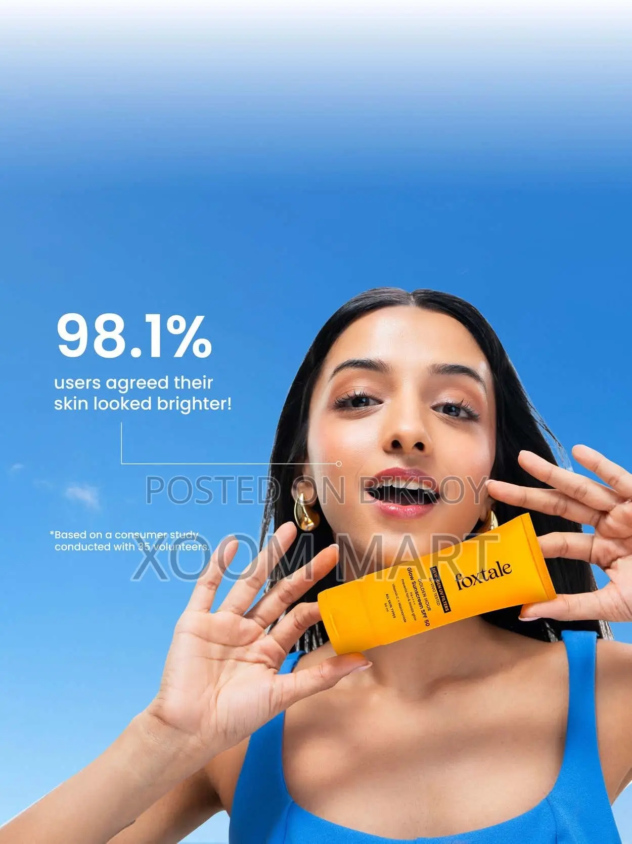 Foxtale Golden Hour Glow Sunscreen SPF 50 PA++++ (80ml Variant)