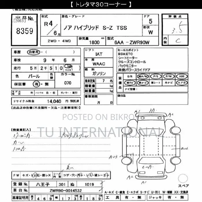 Toyota Noah 2022 Pearl