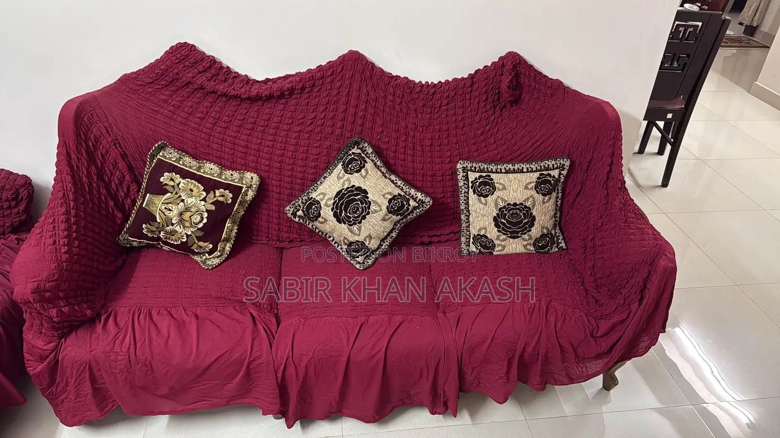 Sofa Set (3+2+1) + Cover + 6 PCS Cushions