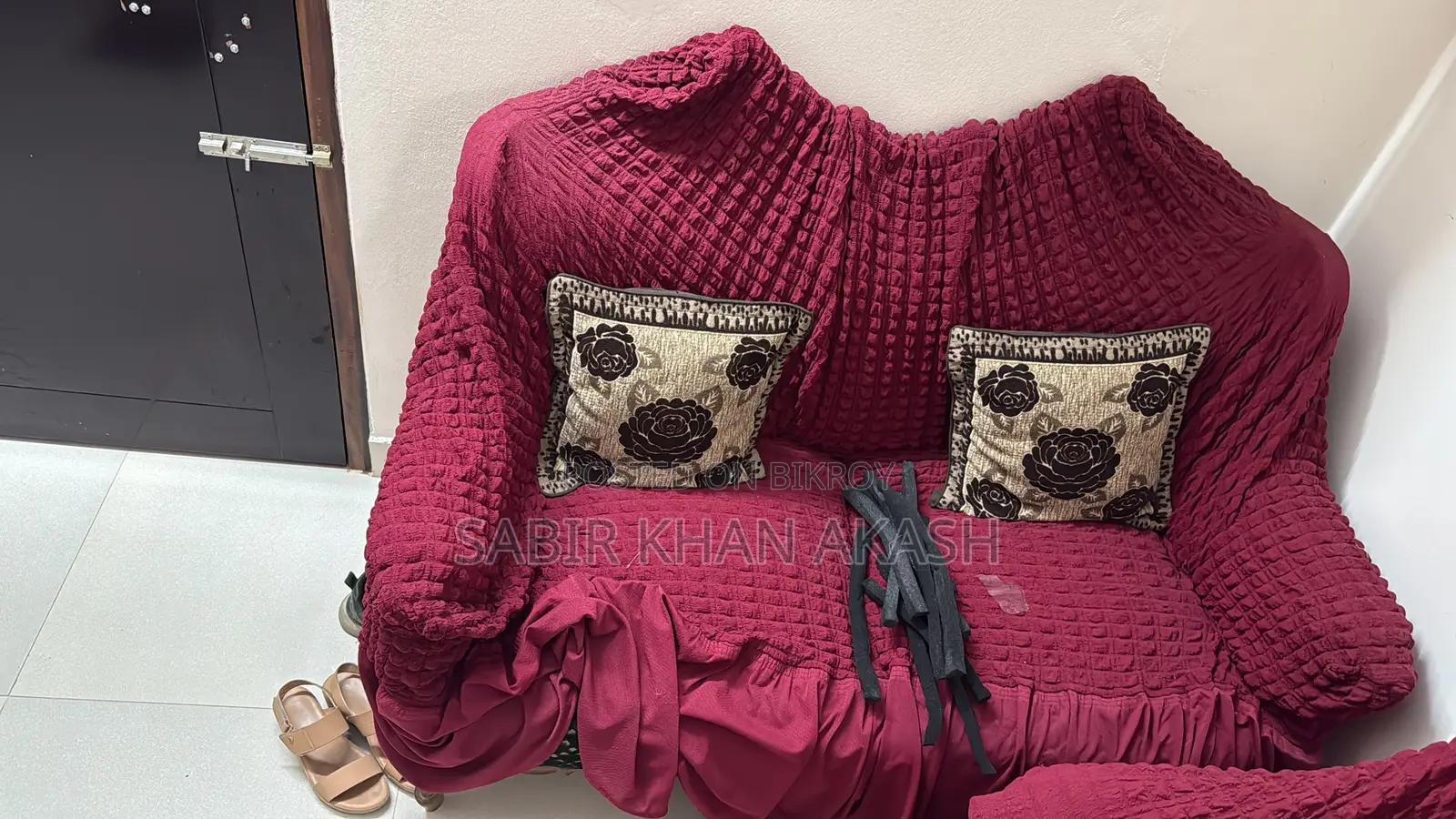 Sofa Set (3+2+1) + Cover + 6 PCS Cushions
