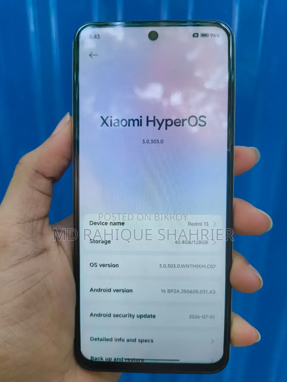 শাওমি রেডমি ১৩ ১২৮ জিবি গোল্ড